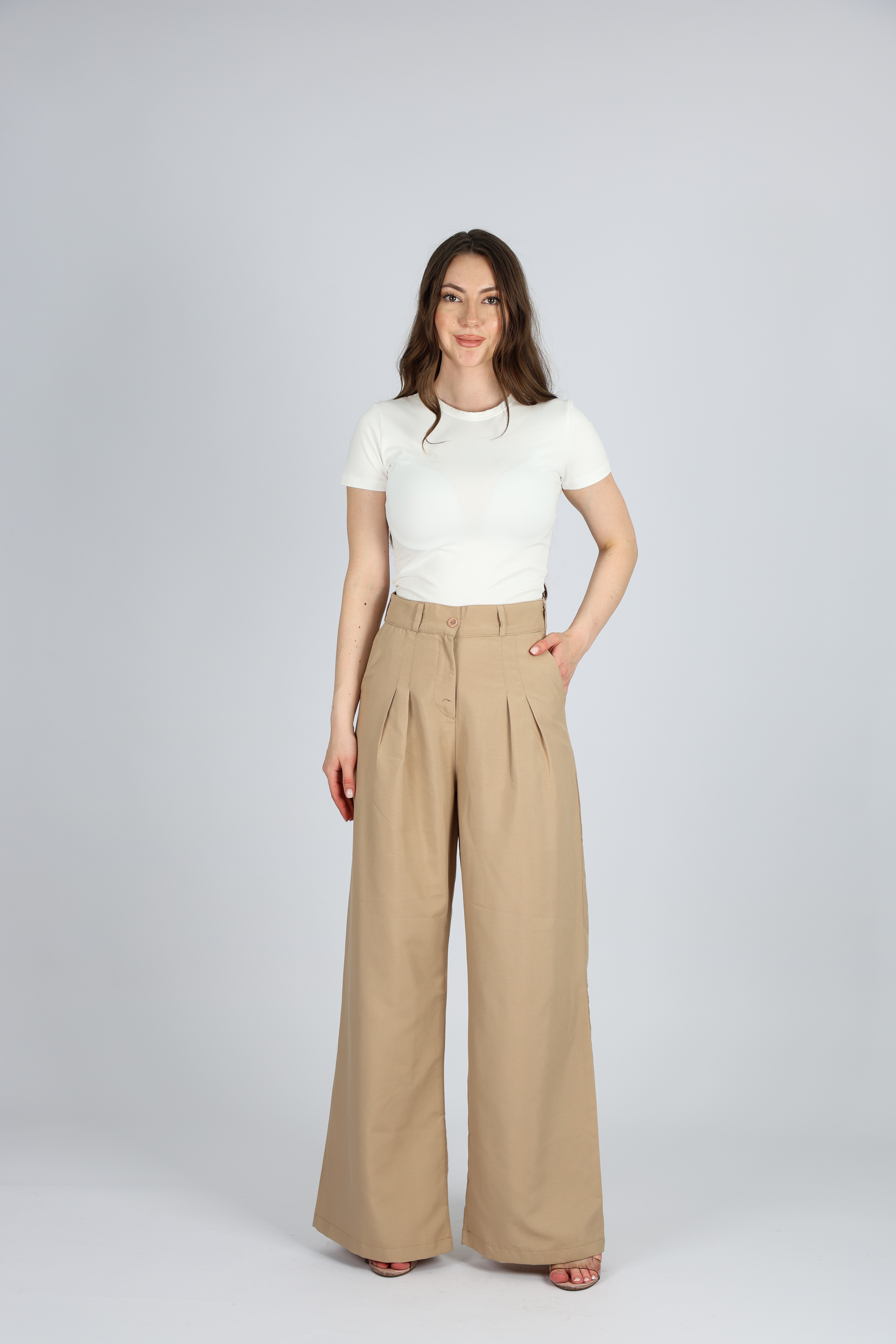 Palazzo model  pileli viskon pantalon 